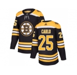 Men Adidas Boston Bruins #25 Brandon Carlo Black Home Authentic Stitched NHL Jersey