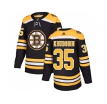 Men Adidas Boston Bruins #35 Anton Khudobin Black Home Authentic Stitched NHL Jersey