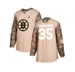 Men Adidas Boston Bruins #35 Anton Khudobin Camo Authentic 2017 Veterans Day Stitched NHL Jersey