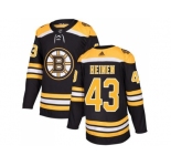 Men Adidas Boston Bruins #43 Danton Heinen Black Home Authentic Stitched NHL Jersey