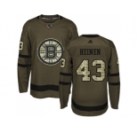 Men Adidas Boston Bruins #43 Danton Heinen Green Salute to Service Stitched NHL Jersey