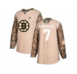 Men Adidas Boston Bruins #7 Phil Esposito Camo Authentic 2017 Veterans Day Stitched NHL Jersey