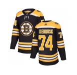 Men Adidas Boston Bruins #74 Jake DeBrusk Black Home Authentic Stitched NHL Jersey