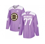 Men Adidas Boston Bruins #77 Ray Bourque Purple Authentic Fights Cancer Stitched NHL Jersey