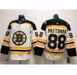 Men Adidas Boston Bruins #88 David Pastrnak White Road Authentic Stitched NHL Jersey
