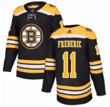 Men Boston Bruins #11 Trent Frederic Black Adidas Stitched NHL Jersey