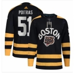 Men Boston Bruins #51 Matthew Poitras Black Winter Classic Primegreen Stitched Jersey