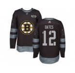 Men's Adidas Boston Bruins #12 Adam Oates Authentic Black 1917-2017 100th Anniversary NHL Jersey
