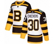 Men's Adidas Boston Bruins #30 Gerry Cheevers Authentic White 2019 Winter Classic NHL Jersey