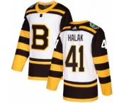 Men's Adidas Boston Bruins #41 Jaroslav Halak Authentic White 2019 Winter Classic NHL Jersey