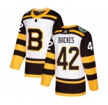 Men's Adidas Boston Bruins #42 David Backes Authentic White 2019 Winter Classic NHL Jersey