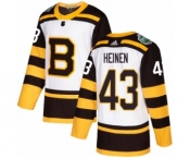 Men's Adidas Boston Bruins #43 Danton Heinen Authentic White 2019 Winter Classic NHL Jersey