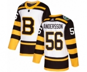 Men's Adidas Boston Bruins #56 Axel Andersson Authentic White 2019 Winter Classic NHL Jersey