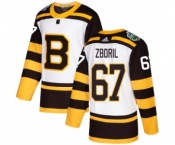 Men's Adidas Boston Bruins #67 Jakub Zboril Authentic White 2019 Winter Classic NHL Jersey