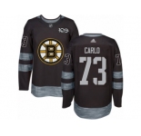 Men's Adidas Boston Bruins #73 Brandon Carlo Authentic Black 1917-2017 100th Anniversary NHL Jersey