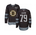 Men's Adidas Boston Bruins #79 Jeremy Lauzon Authentic Black 1917-2017 100th Anniversary NHL Jersey