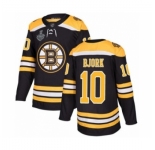 Men's Boston Bruins #10 Anders Bjork Authentic Black Home 2019 Stanley Cup Final Bound Hockey Jersey