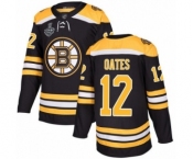 Men's Boston Bruins #12 Adam Oates Authentic Black Home 2019 Stanley Cup Final Bound Hockey Jersey