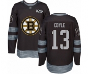 Men's Boston Bruins #13 Charlie Coyle Authentic Black 1917-2017 100th Anniversary Hockey Jersey