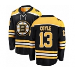 Men's Boston Bruins #13 Charlie Coyle Authentic Black Home Fanatics Branded Breakaway Hockey Jersey