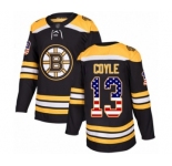 Men's Boston Bruins #13 Charlie Coyle Authentic Black USA Flag Fashion Hockey Jersey