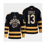 Men's Boston Bruins #13 Charlie Coyle Black Classic Primegreen Stitched Jersey