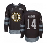 Men's Boston Bruins #14 Chris Wagner Authentic Black 1917-2017 100th Anniversary 2019 Stanley Cup Final Bound Hockey Jersey