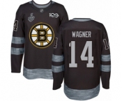 Men's Boston Bruins #14 Chris Wagner Authentic Black 1917-2017 100th Anniversary 2019 Stanley Cup Final Bound Hockey Jersey
