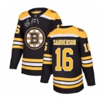 Men's Boston Bruins #16 Derek Sanderson Authentic Black Home 2019 Stanley Cup Final Bound Hockey Jersey