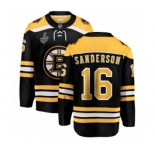 Men's Boston Bruins #16 Derek Sanderson Authentic Black Home Fanatics Branded Breakaway 2019 Stanley Cup Final Bound Hockey Jersey