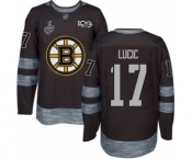 Men's Boston Bruins #17 Milan Lucic Authentic Black 1917-2017 100th Anniversary 2019 Stanley Cup Final Bound Hockey Jersey