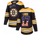 Men's Boston Bruins #17 Milan Lucic Authentic Black USA Flag Fashion 2019 Stanley Cup Final Bound Hockey Jersey