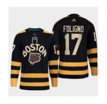 Men's Boston Bruins #17 Nick Foligno Black Classic Primegreen Stitched Jersey