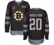Men's Boston Bruins #20 Joakim Nordstrom Authentic Black 1917-2017 100th Anniversary 2019 Stanley Cup Final Bound Hockey Jersey