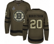 Men's Boston Bruins #20 Joakim Nordstrom Authentic Green Salute to Service 2019 Stanley Cup Final Bound Hockey Jersey