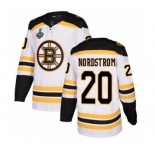 Men's Boston Bruins #20 Joakim Nordstrom Authentic White Away 2019 Stanley Cup Final Bound Hockey Jersey