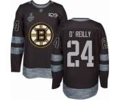 Men's Boston Bruins #24 Terry O'Reilly Authentic Black 1917-2017 100th Anniversary 2019 Stanley Cup Final Bound Hockey Jersey