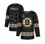 Men's Boston Bruins #24 Terry O'Reilly Authentic Black Team Logo Fashion 2019 Stanley Cup Final Bound Hockey Jersey