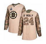 Men's Boston Bruins #24 Terry O'Reilly Authentic Camo Veterans Day Practice 2019 Stanley Cup Final Bound Hockey Jersey