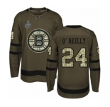 Men's Boston Bruins #24 Terry O'Reilly Authentic Green Salute to Service 2019 Stanley Cup Final Bound Hockey Jersey
