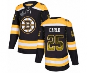 Men's Boston Bruins #25 Brandon Carlo Authentic Black Drift Fashion 2019 Stanley Cup Final Bound Hockey Jersey