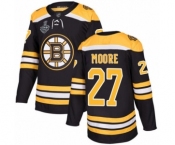 Men's Boston Bruins #27 John Moore Authentic Black Home 2019 Stanley Cup Final Bound Hockey Jersey