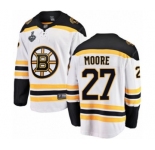Men's Boston Bruins #27 John Moore Authentic White Away Fanatics Branded Breakaway 2019 Stanley Cup Final Bound Hockey Jersey