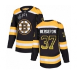 Men's Boston Bruins #37 Patrice Bergeron Authentic Black Drift Fashion 2019 Stanley Cup Final Bound Hockey Jersey