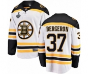 Men's Boston Bruins #37 Patrice Bergeron Authentic White Away Fanatics Branded Breakaway 2019 Stanley Cup Final Bound Hockey Jersey