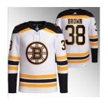 Men's Boston Bruins #38 Patrick Brown White Stitched Jersey