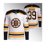 Men's Boston Bruins #39 Morgan Geekie White Stitched Jersey