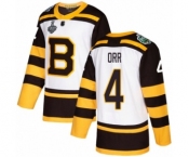 Men's Boston Bruins #4 Bobby Orr Authentic White Winter Classic 2019 Stanley Cup Final Bound Hockey Jersey