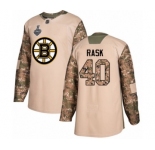 Men's Boston Bruins #40 Tuukka Rask Authentic Camo Veterans Day Practice 2019 Stanley Cup Final Bound Hockey Jersey