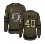 Men's Boston Bruins #40 Tuukka Rask Authentic Green Salute to Service 2019 Stanley Cup Final Bound Hockey Jersey